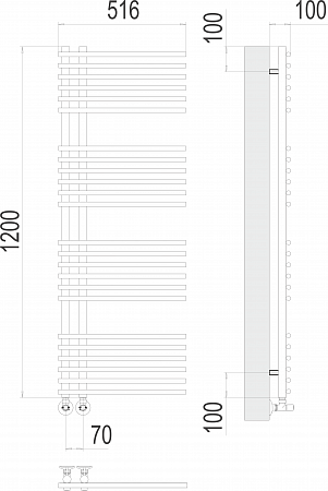 Астра П24 70х1200 Полотенцесушитель  TERMINUS Евпатория - фото 3