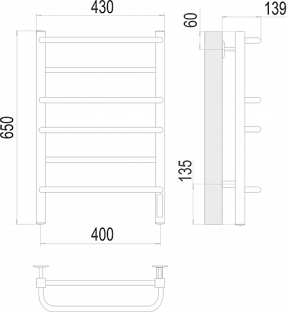 Евромикс квадро П6 400х650 Электро (quick touch) Полотенцесушитель TERMINUS Евпатория - фото 3 Евромикс квадро П6 400х650 Электро (quick touch) Полотенцесушитель TERMINUS Евпатория - фото 3