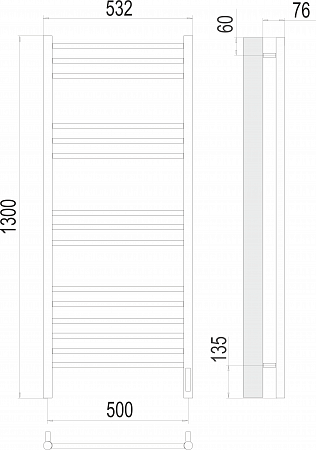 Аврора П15 500х1300 электро (sensor quick touch) Полотенцесушитель TERMINUS Евпатория - фото 3 Аврора П15 500х1300 электро (sensor quick touch) Полотенцесушитель TERMINUS Евпатория - фото 3