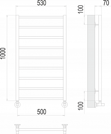 Контур П9 500х1000 Полотенцесушитель TERMINUS Евпатория - фото 3 Контур П9 500х1000 Полотенцесушитель TERMINUS Евпатория - фото 3