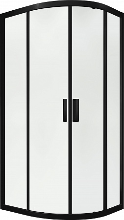 Душевой уголок слайдер Terminus Соренто 06 1000х1000х2000  четверть круга чёрный Евпатория - фото 1