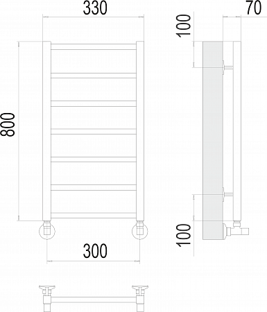 Контур П7 300х800 Полотенцесушитель  TERMINUS Евпатория - фото 3