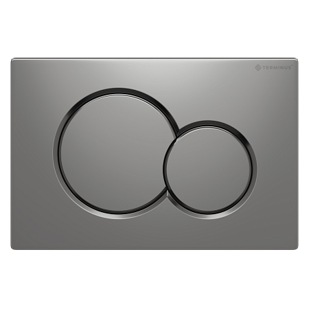 Клавиша смыва для инсталляции Terminus Classic кнопка двойной круг цвет матовый хром Евпатория - фото 1