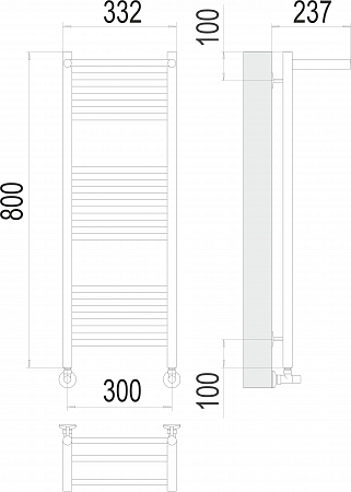 Аврора с/п П16 300х800 Полотенцесушитель  TERMINUS Евпатория - фото 3