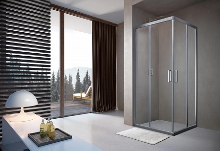 Душевой уголок слайдер Terminus Соренто 05 900х900х2000  квадрат хром Евпатория - фото 2