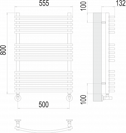 Марио П16 500х800 Полотенцесушитель  TERMINUS Евпатория - фото 3