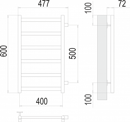 Аврора П6 400х600 бп500 Полотенцесушитель TERMINUS Евпатория - фото 3 Аврора П6 400х600 бп500 Полотенцесушитель TERMINUS Евпатория - фото 3