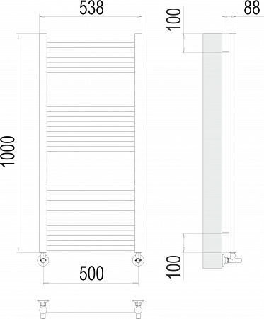 Альба П16 500х1000 Полотенцесушитель  TERMINUS Евпатория - фото 3