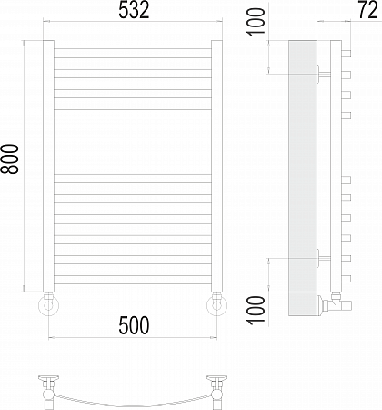 Авиэль П10 500х800 Полотенцесушитель  TERMINUS Евпатория - фото 3