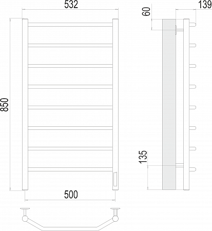 Виктория П8 500х850 Электро (quick touch) Полотенцесушитель  TERMINUS Евпатория - фото 3