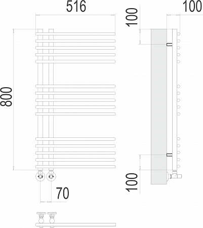 Астра П15 70х800 Полотенцесушитель  TERMINUS Евпатория - фото 3