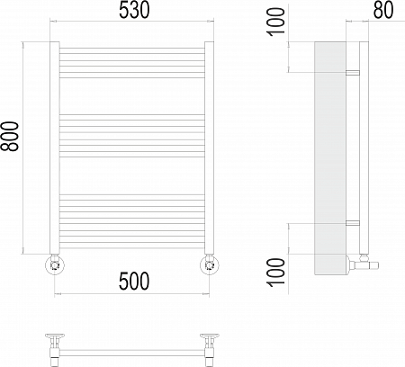Сицилия П12 500х800 Полотенцесушитель  TERMINUS Евпатория - фото 3