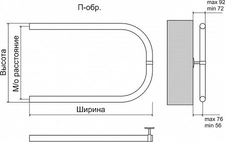 Эконом П-обр AISI 32х2 320х400 Полотенцесушитель  TERMINUS Евпатория - фото 3