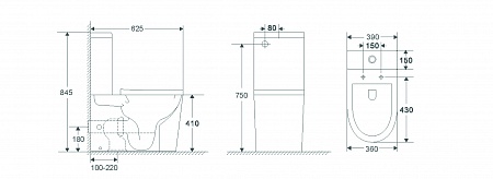 Напольный унитаз-компакт безободковый Terminus Аврора 625х390 белый Евпатория - фото 2 Напольный унитаз-компакт безободковый Terminus Аврора 625х390 белый Евпатория - фото 2