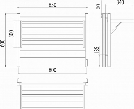 Горизонт П8 800х600 электро КС ЧЕРНЫЙ МУАР (sensor quick touch) Полотенцесушитель TERMINUS Евпатория - фото 5 Горизонт П8 800х600 электро КС ЧЕРНЫЙ МУАР (sensor quick touch) Полотенцесушитель TERMINUS Евпатория - фото 5
