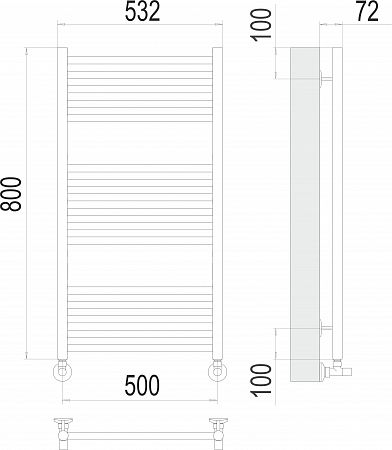 Аврора П16 500х800 Полотенцесушитель TERMINUS Евпатория - фото 3 Аврора П16 500х800 Полотенцесушитель TERMINUS Евпатория - фото 3