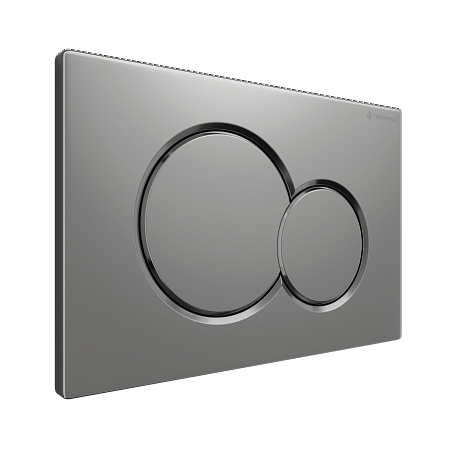 Клавиша смыва для инсталляции Terminus Classic кнопка двойной круг цвет матовый хром Евпатория - фото 2