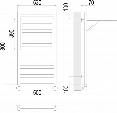 Валенсия П12 500х800 Полотенцесушитель TERMINUS Евпатория - фото 5 Валенсия П12 500х800 Полотенцесушитель TERMINUS Евпатория - фото 5