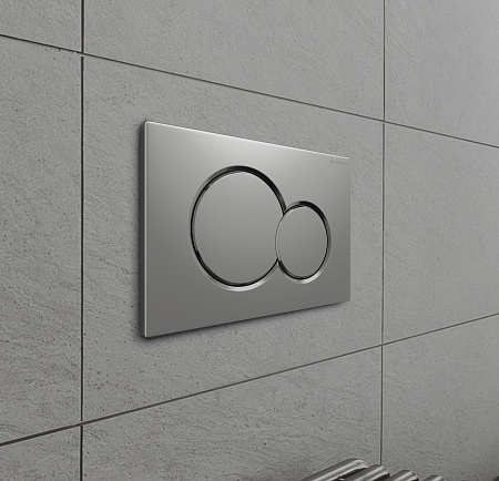 Клавиша смыва для инсталляции Terminus Classic кнопка двойной круг цвет матовый хром Евпатория - фото 3