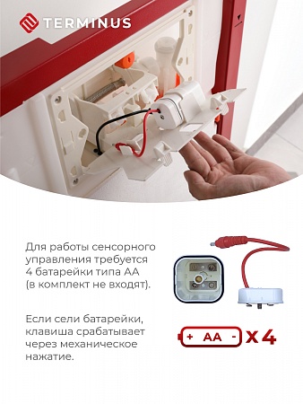 Сенсорная система инсталляции для подвесного унитаза 500х1125 (3 в 1) Terminus Евпатория - фото 3