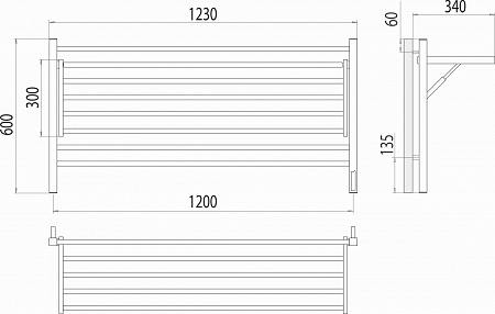 Горизонт П8 1200х600 электро КС ЧЕРНЫЙ МУАР (sensor quick touch) Полотенцесушитель TERMINUS Евпатория - фото 5