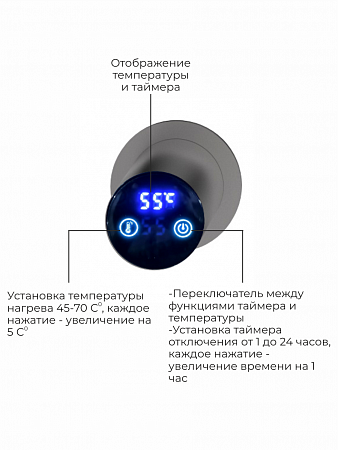 Аккорд П5 500х800 электро Полотенцесушитель TERMINUS Оружейная сталь Евпатория - фото 4