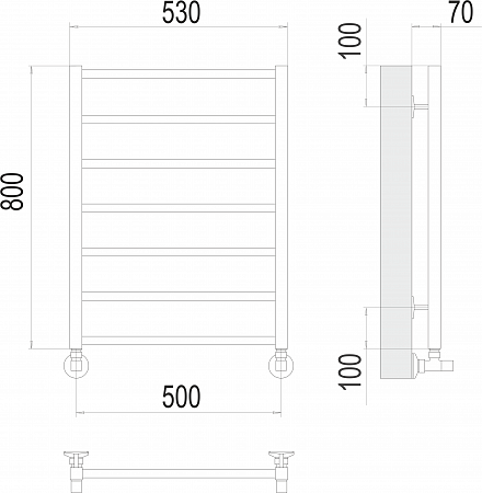 Контур П7 500х800 Полотенцесушитель  TERMINUS Евпатория - фото 3